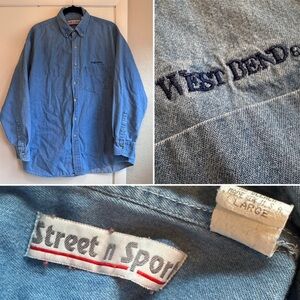 VINTAGE Street and Sport denim chambray shirt | West Bend